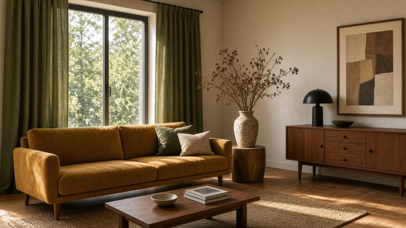 Sunlit living room used to illustrate reference-guided image editing